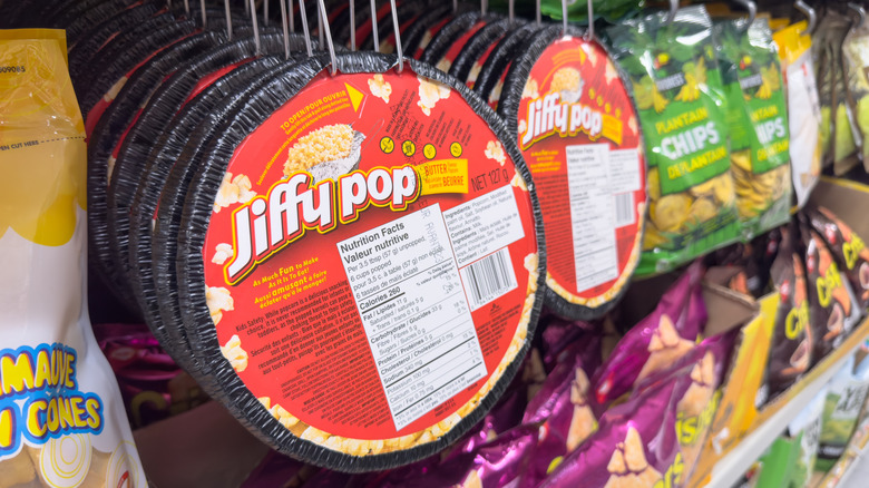 Jiffy Pop popcorn being sold at a store