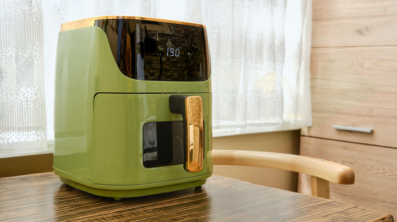 Preheating an air fryer on the counter