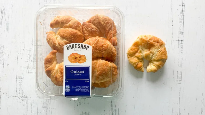 Croissant on white background