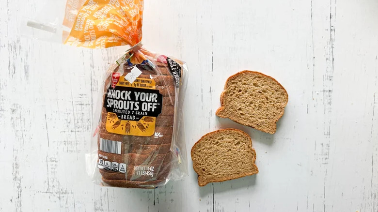 Knock Your Sprouts Off bread on white background