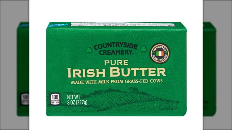 Countryside Creamery butter on white background