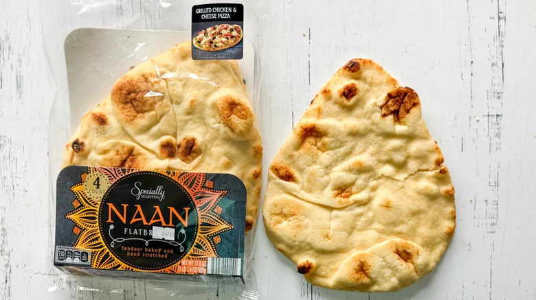 Aldi naan on a white background