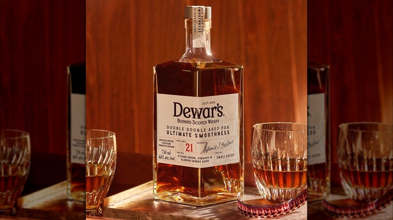 A bottle of Dewar's Double Double 21 Years Old
