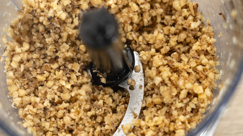 Nuts in a food processor