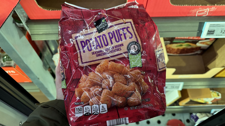 Aldi potato puffs in a bag