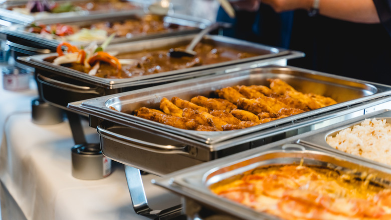 Buffet selection with different dish options