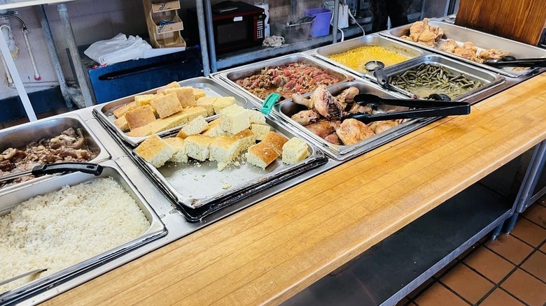 Section of the buffet at Sistas' Kitchen