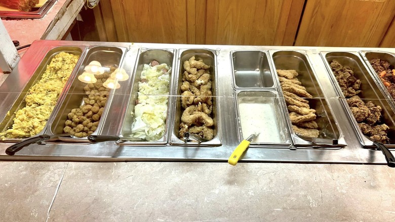Array of buffet items at The Old Cookstove