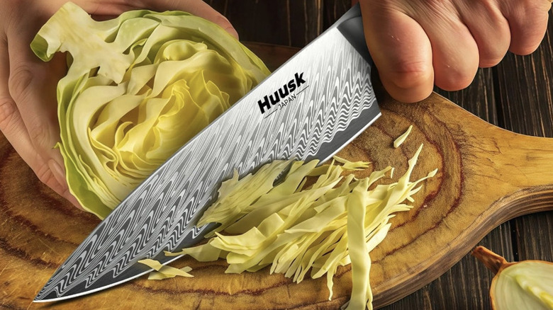 Huusk 8-inch chef knife against a white background