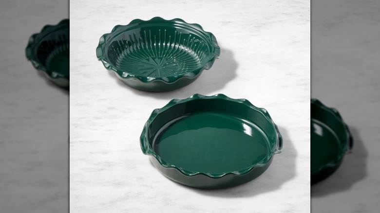 Two emerald green dish sets with a nice glaze