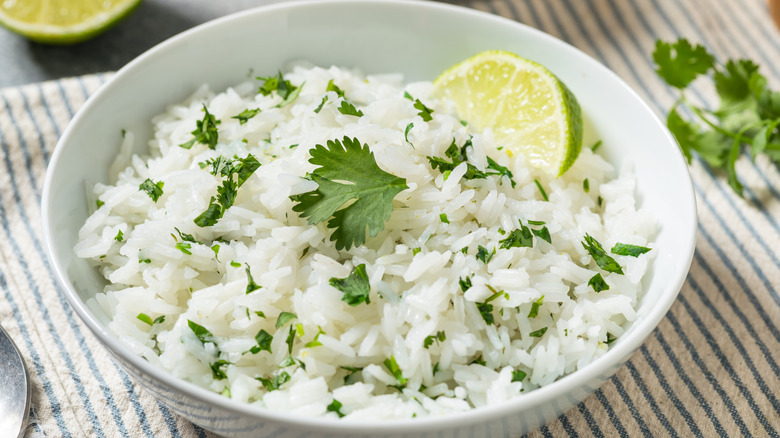 Bowl of cilantro lime rice