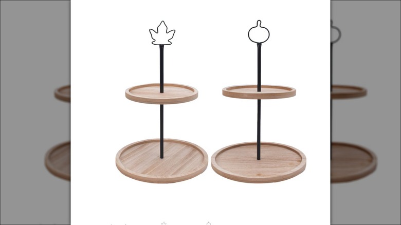 Two double-tier seasonal candy trays