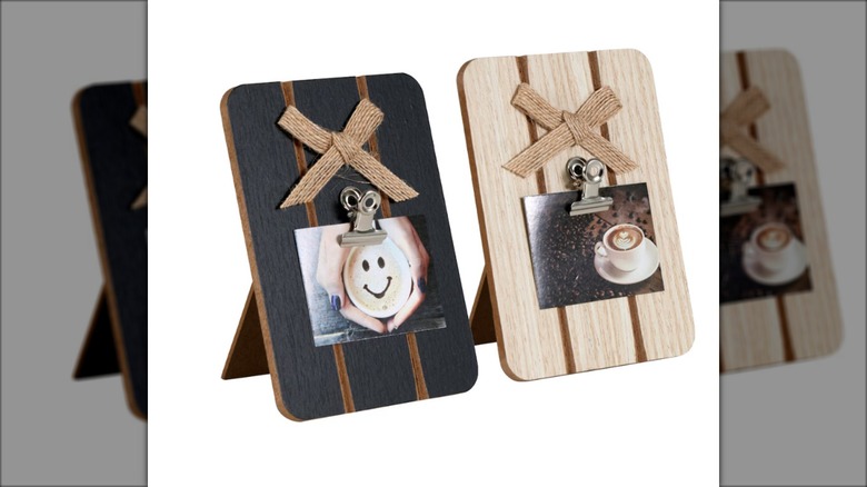 Two clip-on picture frames