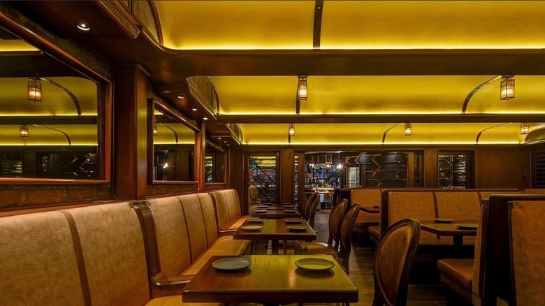 The indoor dining room at Electric Owl