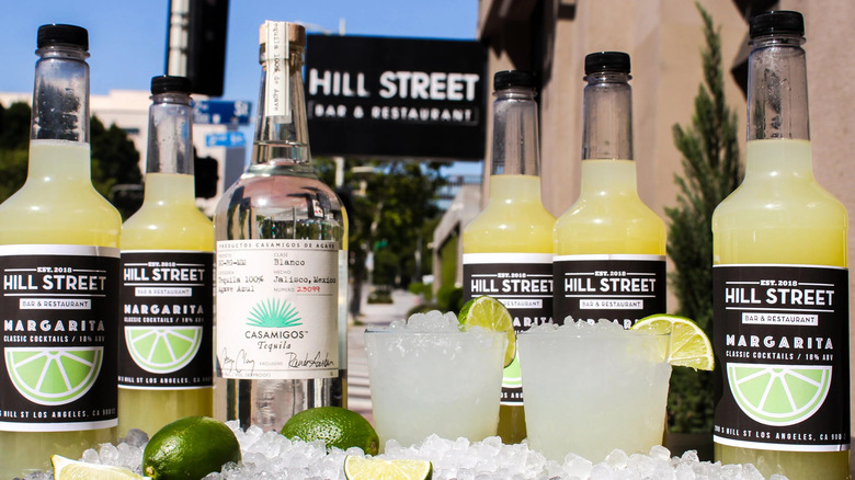 Bottles of Hill Street's homemade margarita mix