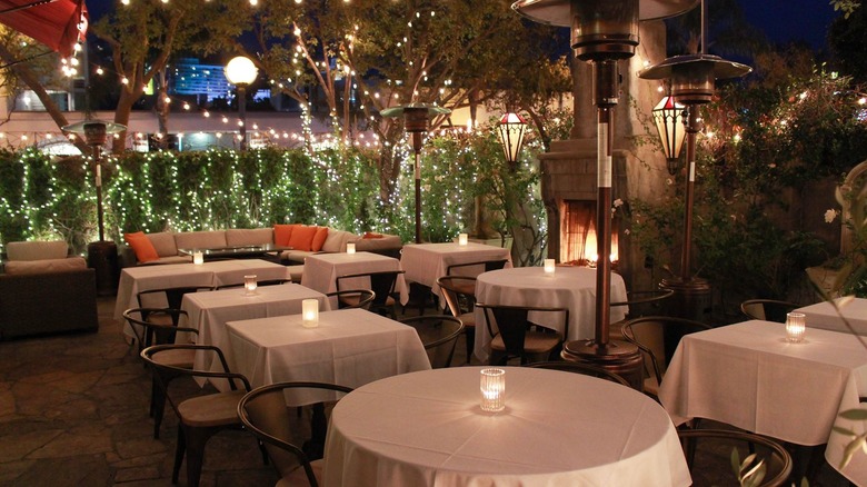 Outdoor seating at La Boheme