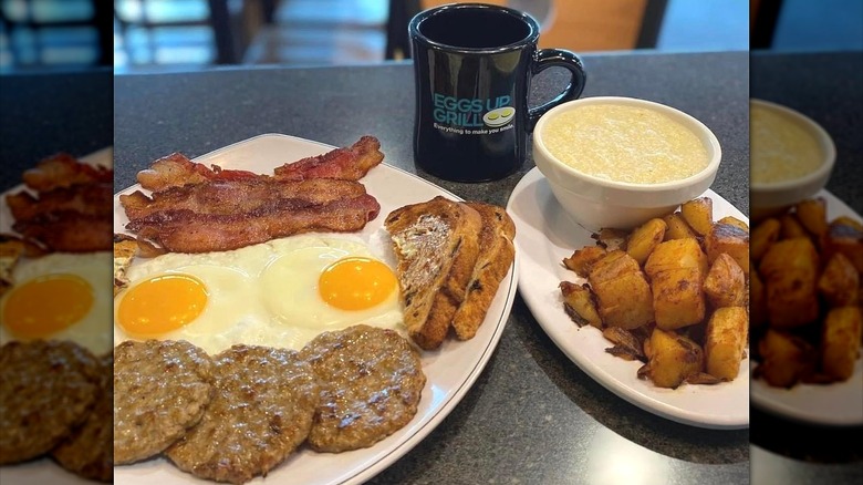 Comforting Southern breakfast with coffee
