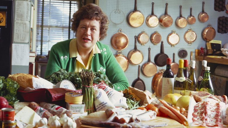 Julia Child in her kitchen