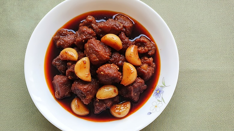 A bowl of Filipino pork adobo