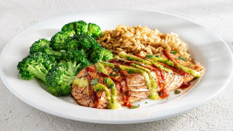 A plate of Chili's Ancho Salmon