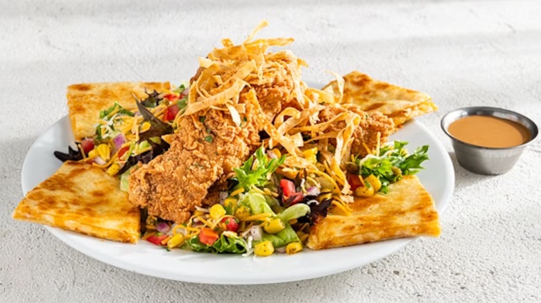 A Chili's Quesadilla Explosion Salad with Crispers