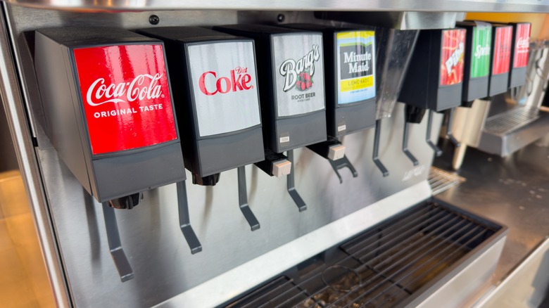 A fountain soda machine at a Chipotle location
