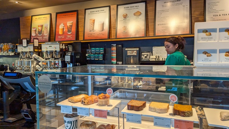 Barista making coffee