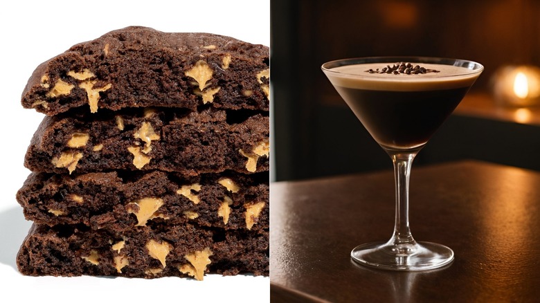 Chocolate Peanut Butter Chip Cookie with a Banana Espresso Martini