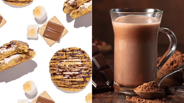 S'mores Cookie with a Mezcal Hot Chocolate Cocktail