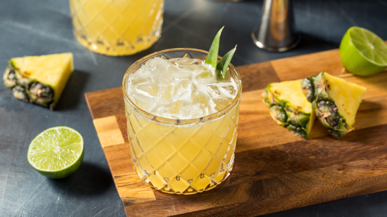 Pineapple margarita in a glass