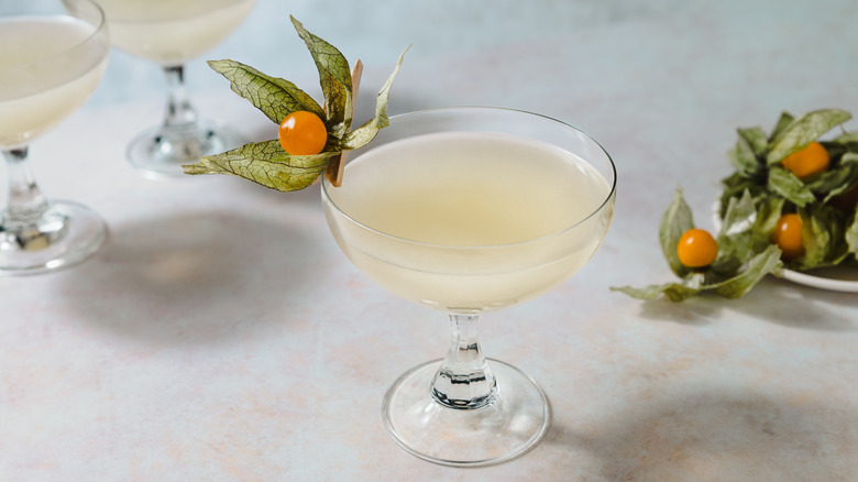Classic daiquiris with a gooseberry garnish