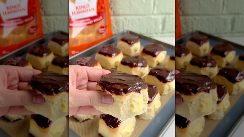 Boston cream pie Hawaiian rolls