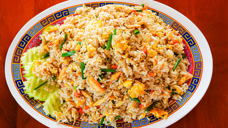 A plate of fried rice