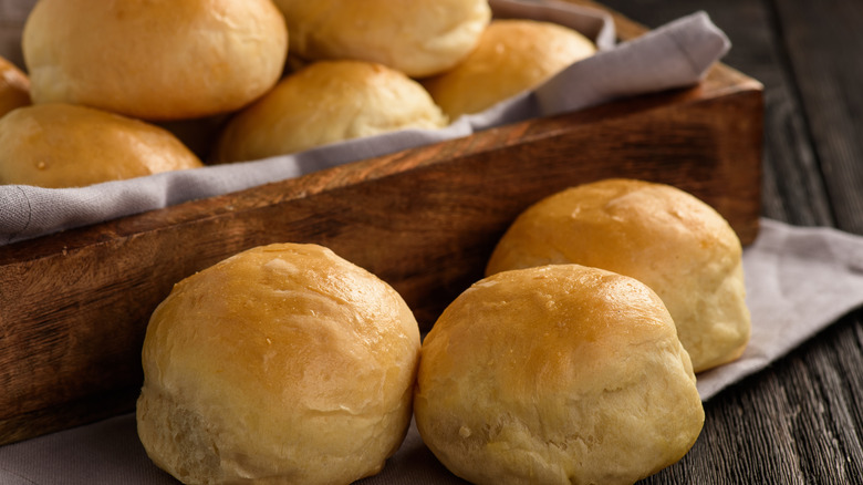 Potato rolls in a tray