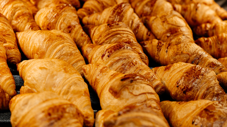 Croissants on a wire rack