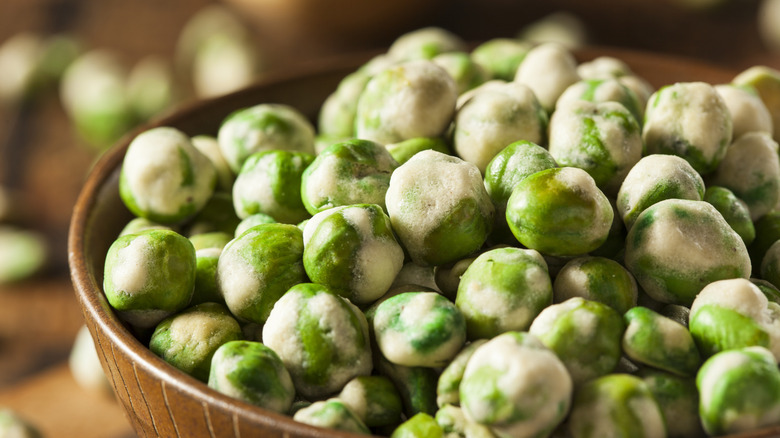 Wasabi peas in a bowl