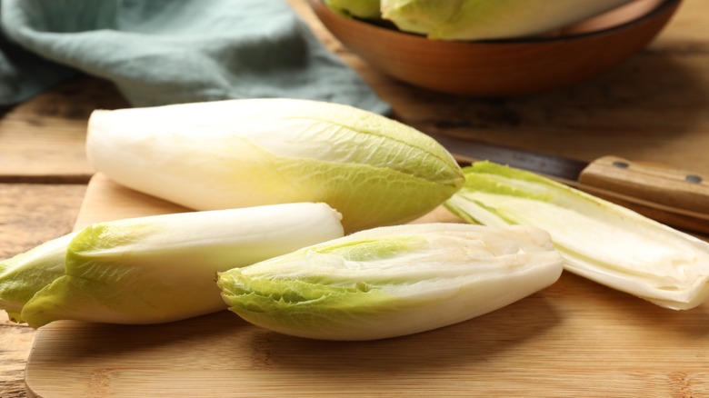 Endives on a cutting board