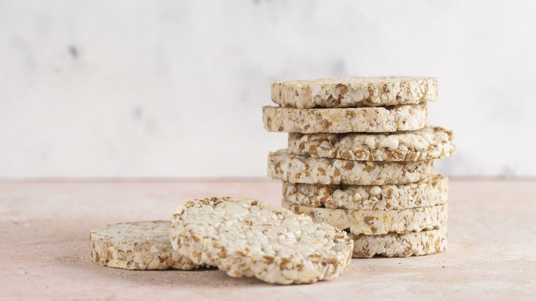 rice cakes stacked on a table