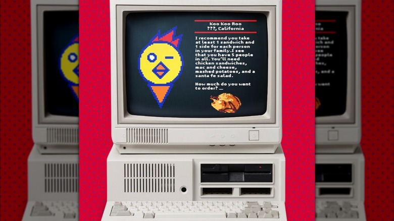 a vintage computer with a Koo Koo Roo prompt