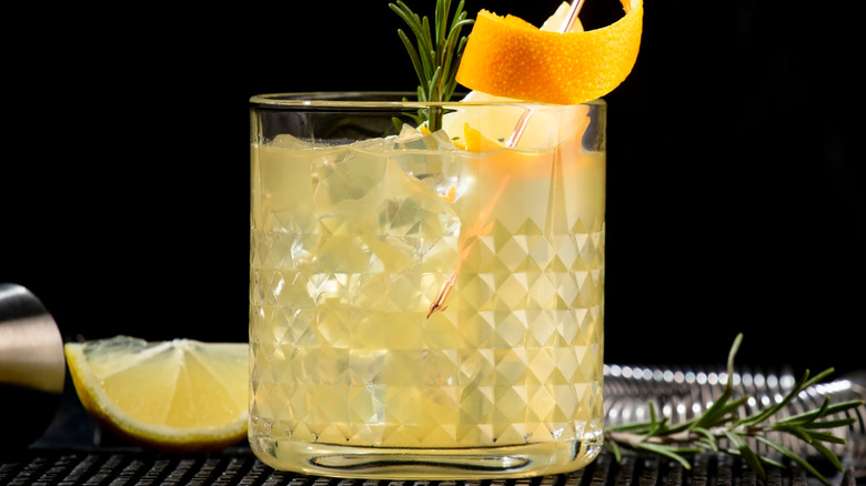 Penicillin cocktail with orange twist