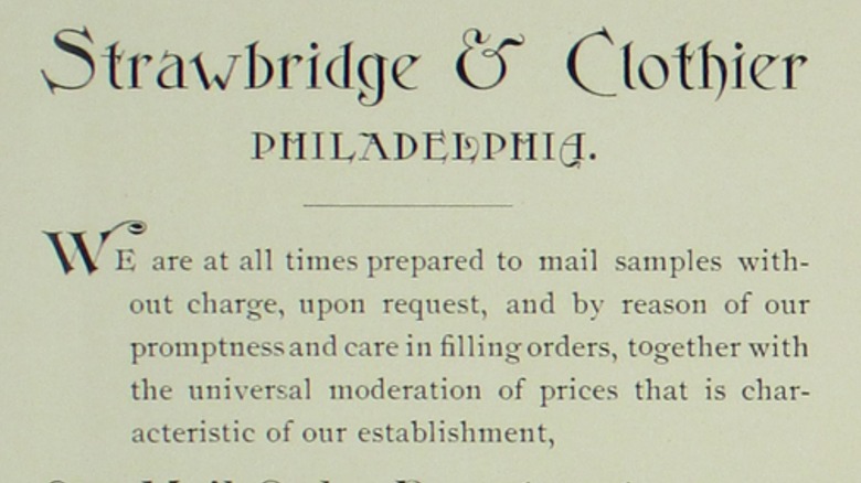 Advertisement from Strawbridge & Clothier.