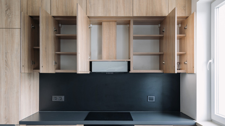 Kitchen cabinets over stovetop