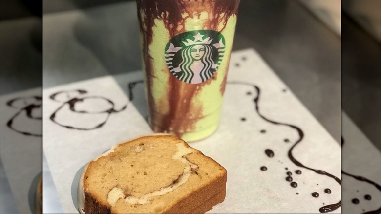 The Caramelized Apple Loaf next to a Zombie Frappuccino