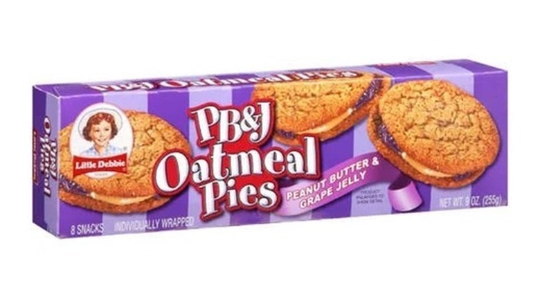 Box of Little Debbie PB&J Oatmeal Pies on a white background
