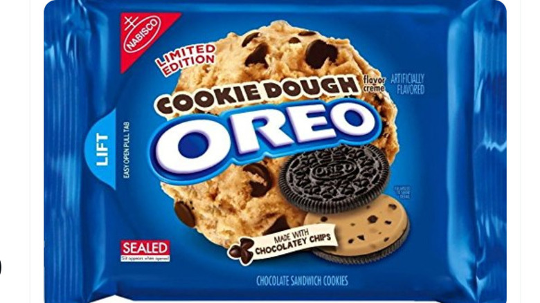 A package of Cookie Dough Oreo's on a white background