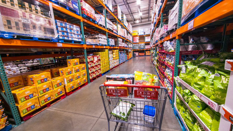 Costco cart in the snack aisle