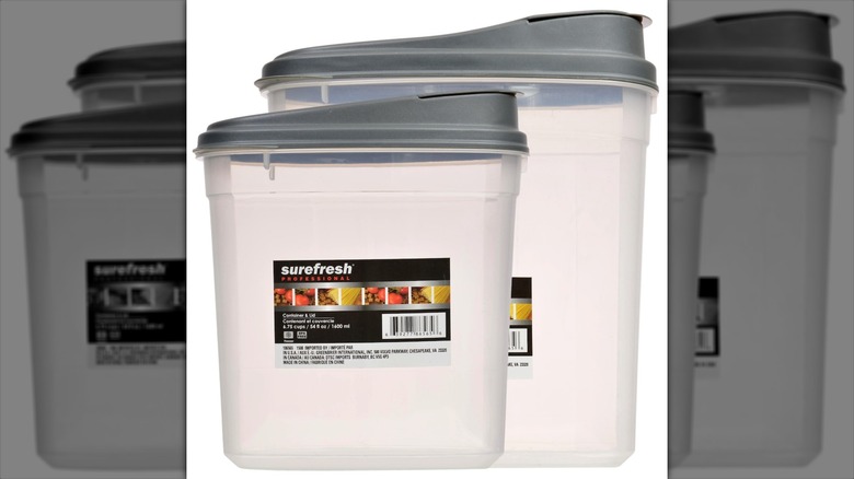 Two dry goods storage containers