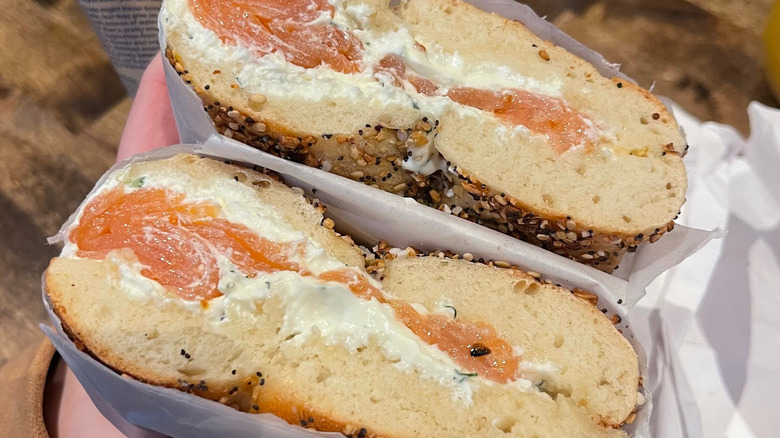 NY lox bagel with cream cheese