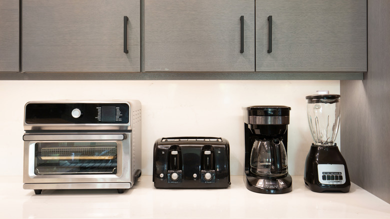 Kitchen appliances on a countertop