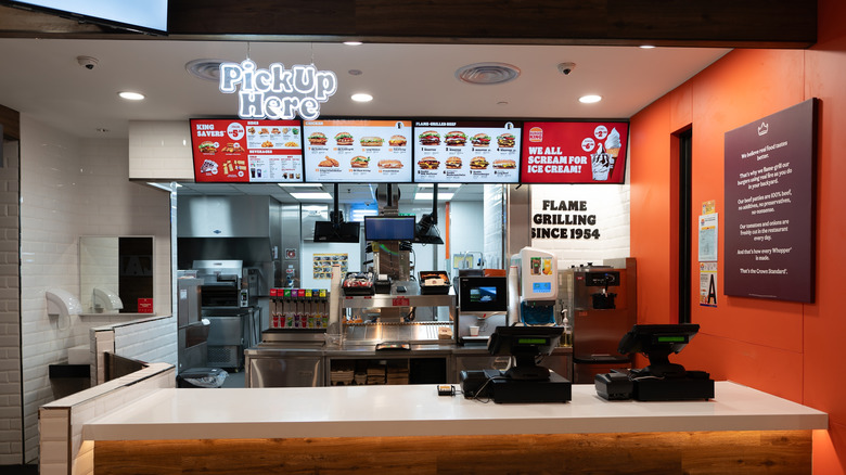 cash register and menu at Burger King location